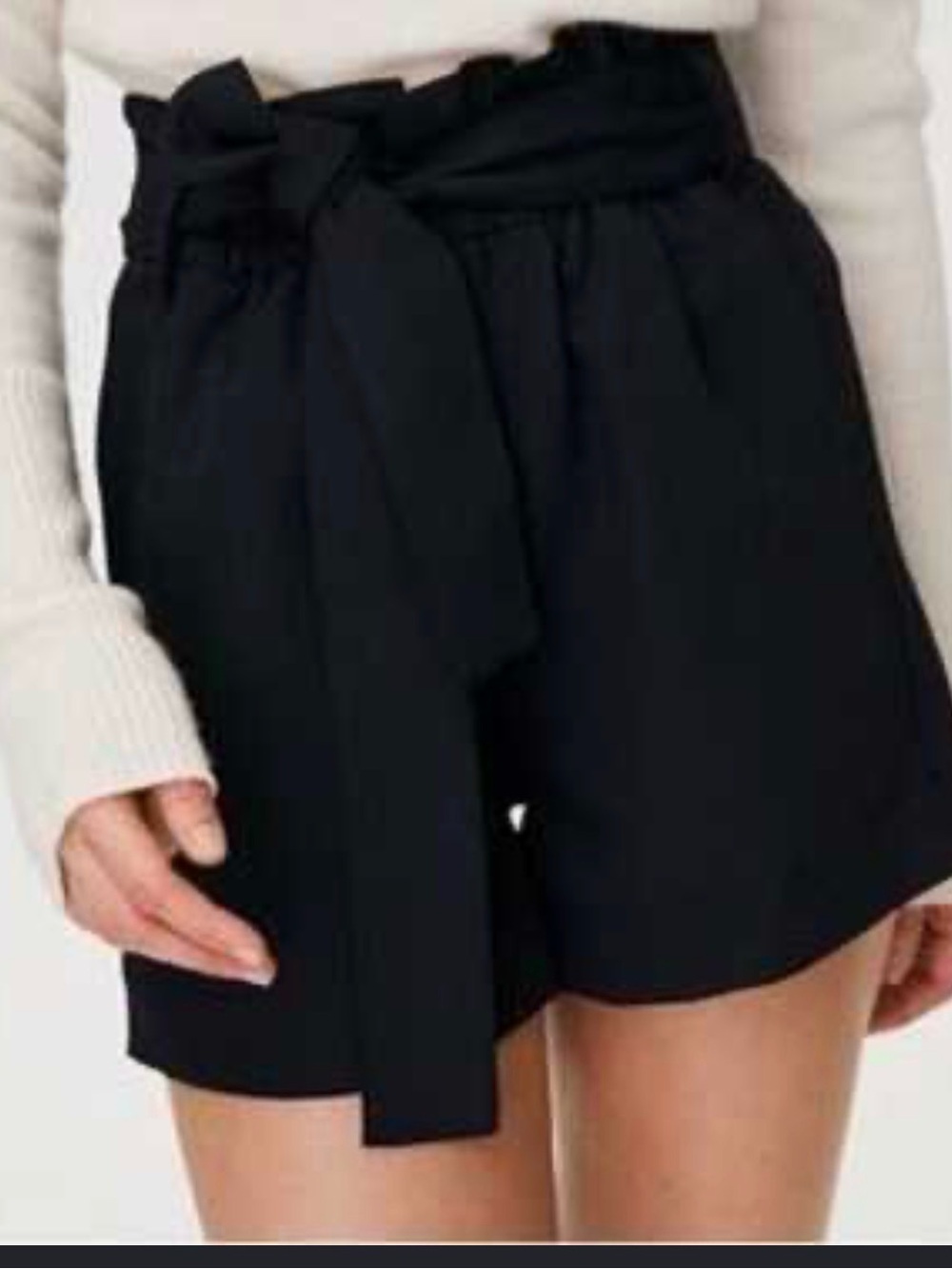 Wilfred High-Waist Paperbag Tie-Front Shorts in Black - Picture 2 of 5